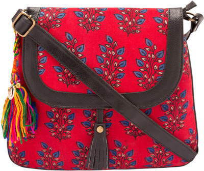 

Vivinkaa Women Casual Red Cotton Sling Bag