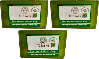 

Parvati Gramodyog Khadi Neem Alovera Soap 125 gm (Pack of 3)(125 g, Pack of 3)