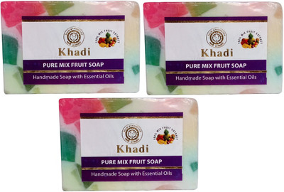 

Parvati Gramodyog Khadi Mix Fruit Soap 125 gm (Pack of 3)(125 g, Pack of 3)