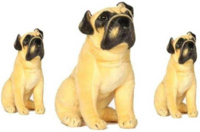 

Samayra Toys Combo of Hutch Pug Dog Family for Home Decoration Mother 60 cm & Two Son 30 cm - 60 cm(Brown)