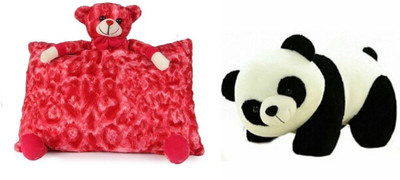 

Tajpur Traders Panda Soft Toy (26 cm) and Red pillow (38 cm) combo - 38 cm(Multicolor)