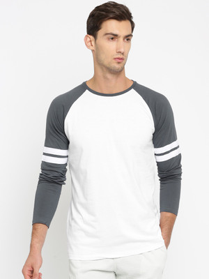 

SayItLoud Solid Men's Round Neck White, Grey T-Shirt, Dark grey;white