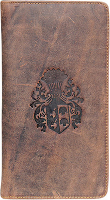 

Style 98 Men Brown Genuine Leather Wrist Wallet(14 Card Slots)