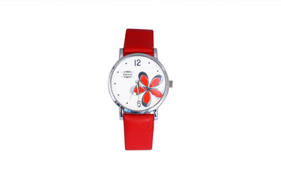 

EDMOND ANALOG WATCH FOR GIRL FLORAL DIAL RED ED-010 Watch - For Girls
