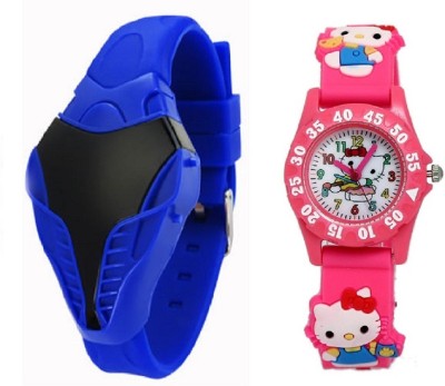 COSMIC blue cobra digital led boys watch having latest , designer , sporty big dial WITH KITTY CARTOON PRINTED GIRLS Watch  - For Boys & Girls   Watches  (COSMIC)