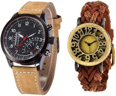 Aaradhya Fashion New Brown Meter Couple Analogue Watch  - For Boys & Girls   Watches  (Aaradhya Fashion)