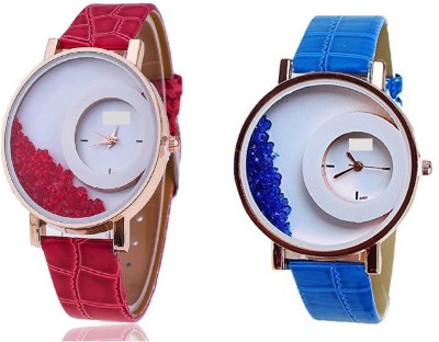 indium PS0172PS NEW RED& BLUE WATCH MOVABLE DIAMOND Watch  - For Girls   Watches  (INDIUM)
