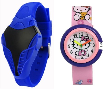 COSMIC blue cobra digital led boys watch with having latest , designer , sporty big dial WITH KITTY CARTOON PRINTED GIRLS Watch  - For Boys & Girls   Watches  (COSMIC)