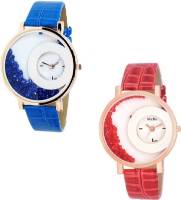 Aaradhya Fashion Combo2 Red & Blue Analogue Watch  - For Women   Watches  (Aaradhya Fashion)