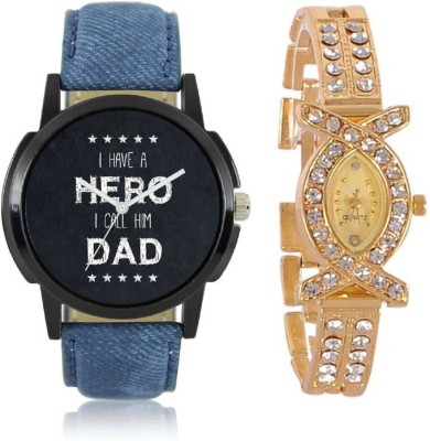 Aaradhya Fashion L7 And Aks Golden Couple Analogue Watch  - For Boys & Girls   Watches  (Aaradhya Fashion)