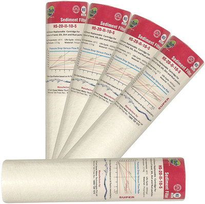 

Hi-Tech Sediment Filter 1O'' 5 Micron Replacement Water Filter Cartridge (5 pcs) Media Filter Cartridge(5, Pack of 5)