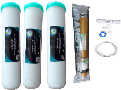 

Earth Ro System 1 Year RO service Kit ,Grand forest membrane with Jacco Inline set Solid Filter Cartridge(0.001, Pack of 8)