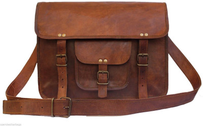 

LiveWithLeather Handmade Leather Messenger Bag Messenger Bag(Brown, 7 L)