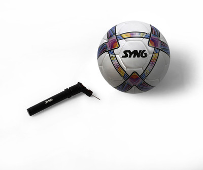 

SYN6 Exceptional quality Match Ball with pump, Size , built with top quality Microfiber PU and Laminated with exclusive  layers of Polyester Cotton. Football - Size: (Pack of 1, Multicolor