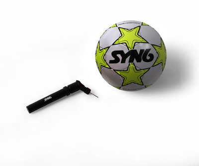 

SYN6 SYNSHINE Football with pump, Size  , fluorescent Green, Rubber Soccer Ball for Hard Grounds Football - Size: (Pack of 1, Green