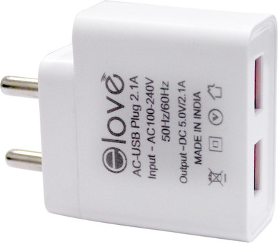 

elove 2Port-Wall-Charger-Adapter Mobile Charger(White)