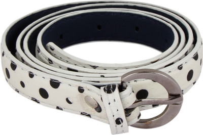

ytnab Girls Casual, Party, Formal, Evening Multicolor Artificial Leather Belt, White dot