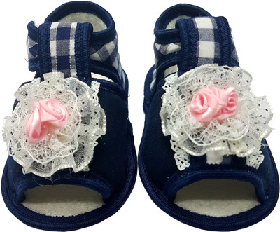 

GoodStart Cotton Soft Base Baby Booties Booties(Toe to Heel Length - 12 cm Blue)