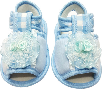 

GoodStart Cotton Soft Base Baby Booties Booties(Toe to Heel Length - 12 cm Sky Blue)