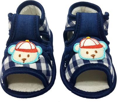 

GoodStart Cotton Soft Base Baby Booties Booties(Toe to Heel Length - 12 cm Blue)