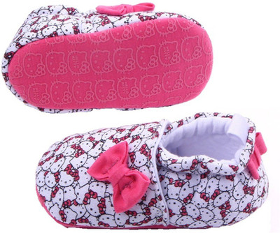 

TWGE Soft Sole shoes for infant - Cotton Fabric - Pink color - Hello Kitty - Slip-on for baby girl - best for first walk - Best for first walk for kids - Anti Skid Shoes for baby - Booties for kids Booties(Toe to Heel Length - 11 cm Pink)