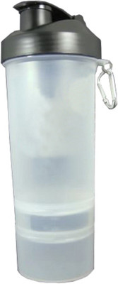 

Kuber Industries 700ml Protein Gym Shaker Bottle Twist & Lock Safe 3 In 1 (with two Storage Compartment)100% Leak proof - Black (S05) 700 ml Shaker(Pack of 1, Multicolor)