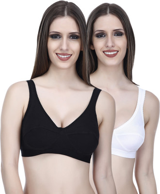 elina Women Sports Non Padded Bra(White, Black)