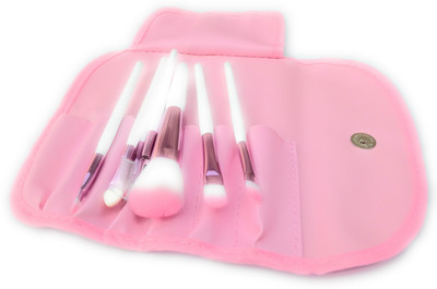 

Neeraa Brushes 7 gold eyebrow kabuki powder eyeshadow retractable makeup brush set -Pink(Pack of 7)