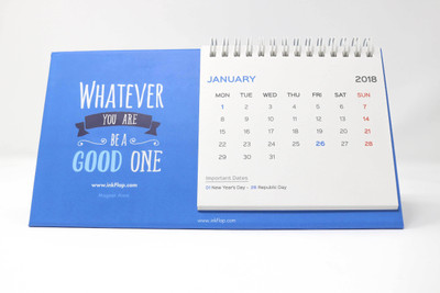 

inkFlap Desk Calendar - Half Magnetic 2018 Table Calendar(Ocean Blue, Quotation Based)