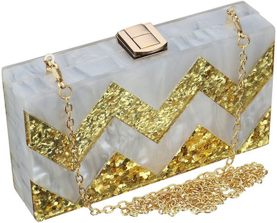 

Coral tree Party Silver Clutch
