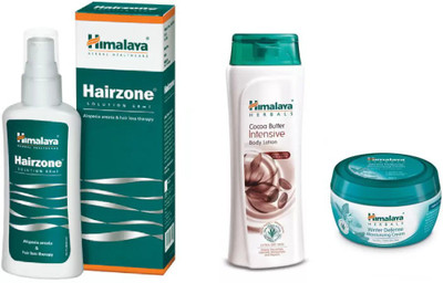 

Himalaya Hairzone Solution, Cocoa Butter Intensive Body Lotion, Winter Defense Moisturizing Cream(Set of 3)