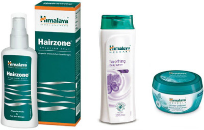 

Himalaya Hairzone Solution, Soothing Body Lotion, Winter Defense Moisturizing Cream(Set of 3)