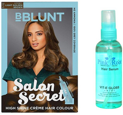

BBlunt Honey Light Golden Brown No. 5.32 100gm and Pink Root Hair Serum 100ml(Set of 2)