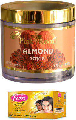 

FEM Gold Crème Bleach 30g, Pink Root Almond Scrub 100gm(Set of 2)