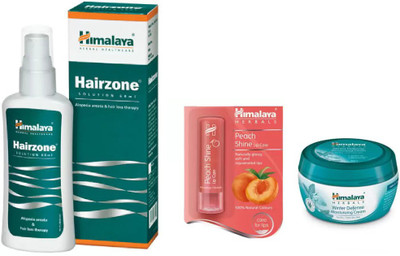 

Himalaya Hairzone Solution, Peach Shine Lip Care, Winter Defense Moisturizing Cream(Set of 3)