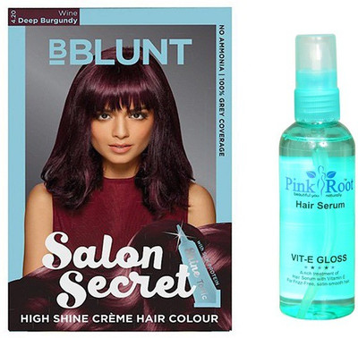 

BBlunt Wine Deep Burgundy No. 4.20 100gm and Pink Root Hair Serum 100ml(Set of 2)