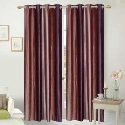 

MN Decor 213 cm (7 ft) Silk Door Curtain (Pack Of 2)(Abstract, Multicolor)