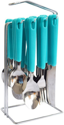 

dld DLD 24Pcs! Fork, Spoon & Knife Stainless Steel Cutlery Set - Sea Green Steel Cutlery Set(Pack of 24)