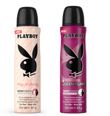 

Playboy Queen + Love Deodorant Spray - For Women(300 ml, Pack of 2)