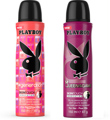 

Playboy Queen + Gen W Deodorant Spray - For Women(300 ml, Pack of 2)