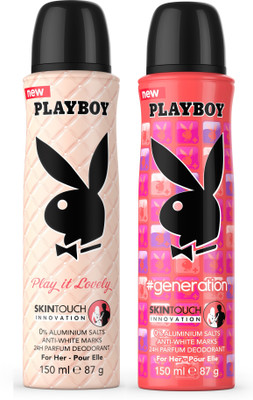 

Playboy Love + Gen W Deodorant Spray - For Women(300 ml, Pack of 2)