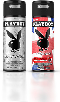 

Playboy Holly + Landon Deodorant Spray - For Men(300 ml, Pack of 2)