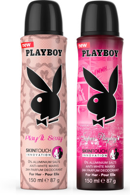 

Playboy Sexy + Super W Deodorant Spray - For Women(300 ml, Pack of 2)