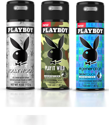

Playboy Holy+Wild+Gen Deodorant Spray - For Men(450 ml, Pack of 3)