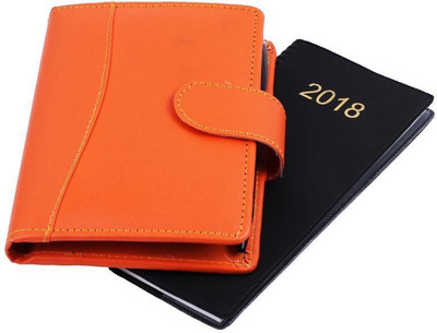 

COI Pocket-size Planner/Organizer(DIARY, Orange And Black, Pack of 2)