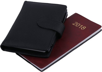 

COI Pocket-size Planner/Organizer(DIARY, Black And Maroon, Pack of 2)