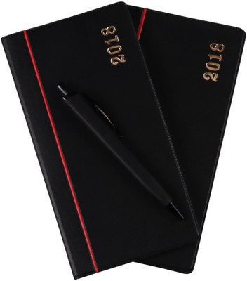

COI Pocket-size Planner/Organizer(DIARY, Red And Black, Pack of 2)