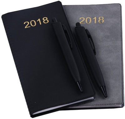 

COI Pocket-size Planner/Organizer(DIARY, Black And Grey, Pack of 2)