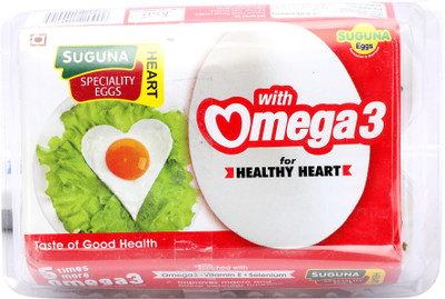 

Suguna Heart Speciality with Omega3 Hen White Eggs(6 Units)