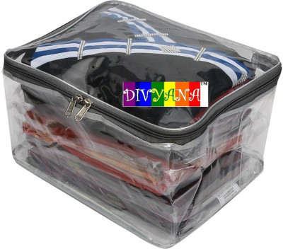 

DIVYANA Cloth Cover Set of 2 Pcs Transparent Peticoat Cover Wardrobe Organizer Multipurpose Clothes Cover MC0012(Transparent)